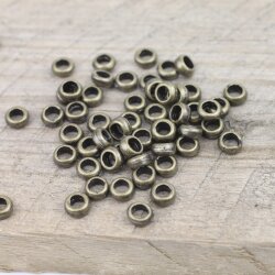 100 Antique Brass Metal Beads Specer 6 mm