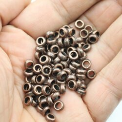 100 Antique Copper Metal Beads Specer 6 mm