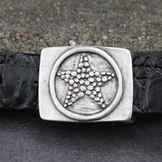 Silver Star Belt Buckle for 30 mm belt