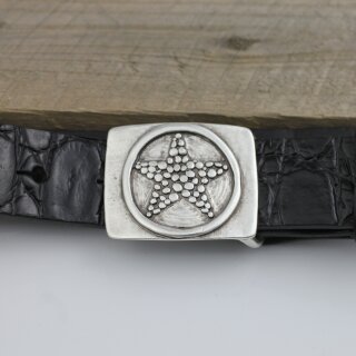 Silver Star Belt Buckle for 30 mm belt