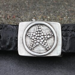 Silver Star Belt Buckle for 30 mm belt