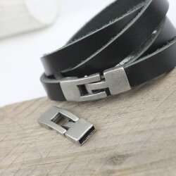 5 Haken Verschlüsse für Lederarmband Rustikal Silber