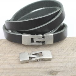 5 Silver Rustic Hook Bracelet Clasp