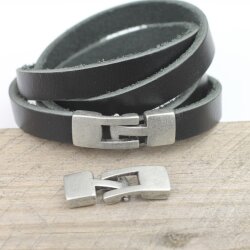 5 Haken Verschlüsse für Lederarmband Rustikal Silber