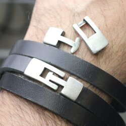 5 Haken Verschlüsse für Lederarmband Rustikal Silber