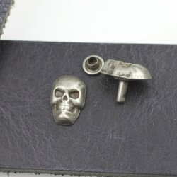 10 Totenkopf Nieten, Ziernieten, Silber Nieten Rustikal...