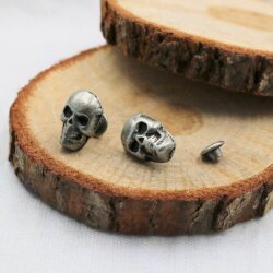 10 Totenkopf Nieten, Ziernieten, Silber Nieten Rustikal Silber