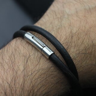 1 Edelstahl Hebeldruckverschluss fr 5 mm Lederarmband