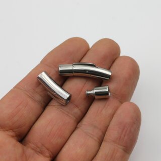 1 Edelstahl Hebeldruckverschluss fr 5 mm Lederarmband