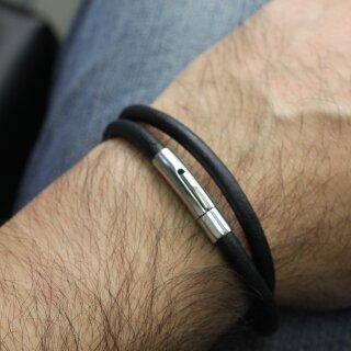 1 Edelstahl Hebeldruckverschluss fr 5 mm Lederarmband