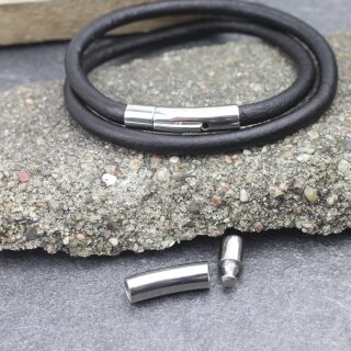 1 Edelstahl Hebeldruckverschluss fr 5 mm Lederarmband