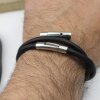 1 Edelstahl Hebeldruckverschluss für 5 mm Lederarmband