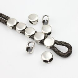 10 Antique Silver double hole Slider Beads