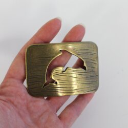 Antique Brass Dolphin belt buckle