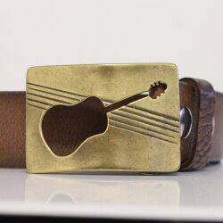 Antique Brass Guitar Belt Buckle