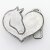 Herz mit Pferdekopf Gürtelschnalle, Antik Silber Rustikal