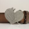 Rustic Silver Heart horse head Belt Buckle