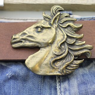 Antique Brass horse head Belt Buckle