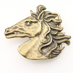 Antique Brass horse head Belt Buckle