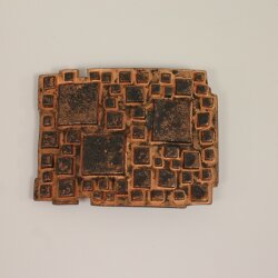 Rustic Copper Belt Buckle With Stone Pattern