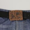 Rustic Copper Belt Buckle With Stone Pattern