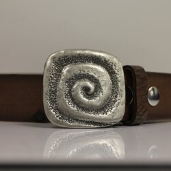 Rustic Silver Spiral Belt Buckle