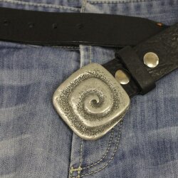 Rustic Silver Spiral Belt Buckle