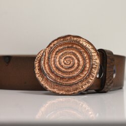 Rustic Copper Snail fossil Belt buckle