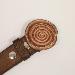 Rustic Copper Snail fossil Belt buckle