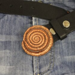 Rustic Copper Snail fossil Belt buckle