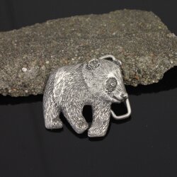 Rustic Silver Panda bear Belt buckle