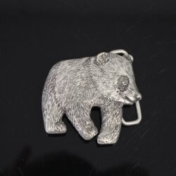 Rustic Silver Panda bear Belt buckle