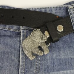 Rustic Silver Panda bear Belt buckle