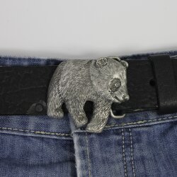 Rustic Silver Panda bear Belt buckle