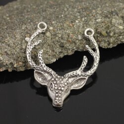 Deer Head Silver Pendant 1 pcs