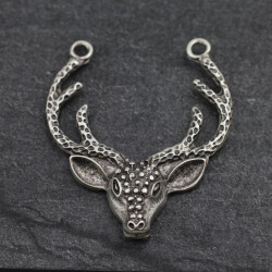 Deer Head Silver Pendant 1 pcs