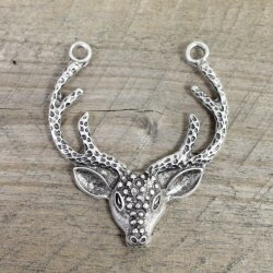 Deer Head Silver Pendant 1 pcs