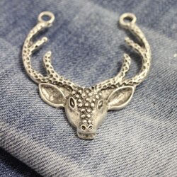 Deer Head Silver Pendant 1 pcs