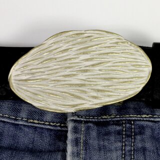 Gold Perlmutt Nature Themed Belt Buckle