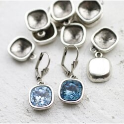 10 Antique Silver Pendants setting for Swarovski 4470 -10...