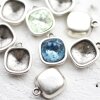 10 Antique Silver Pendants setting for Swarovski 4470 -10 mm Cushion Square