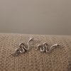 Snake stud earrings, antique silver 5 Pairs