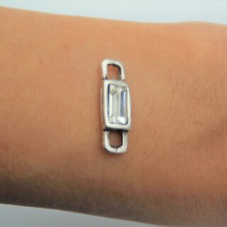 10 Fassung fr Baguette 10 x 5 mm, Altsilber