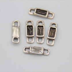 10 Pendants setting for Baguette 10x5 mm, Antique Silver