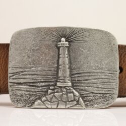 Rustic Silver Belt buckle light house