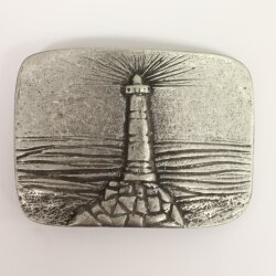 Rustic Silver Belt buckle light house