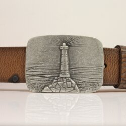 Rustic Silver Belt buckle light house