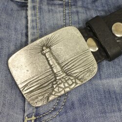 Rustic Silver Belt buckle light house