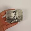 Rustic Silver Belt buckle light house