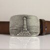 Rustic Silver Belt buckle light house